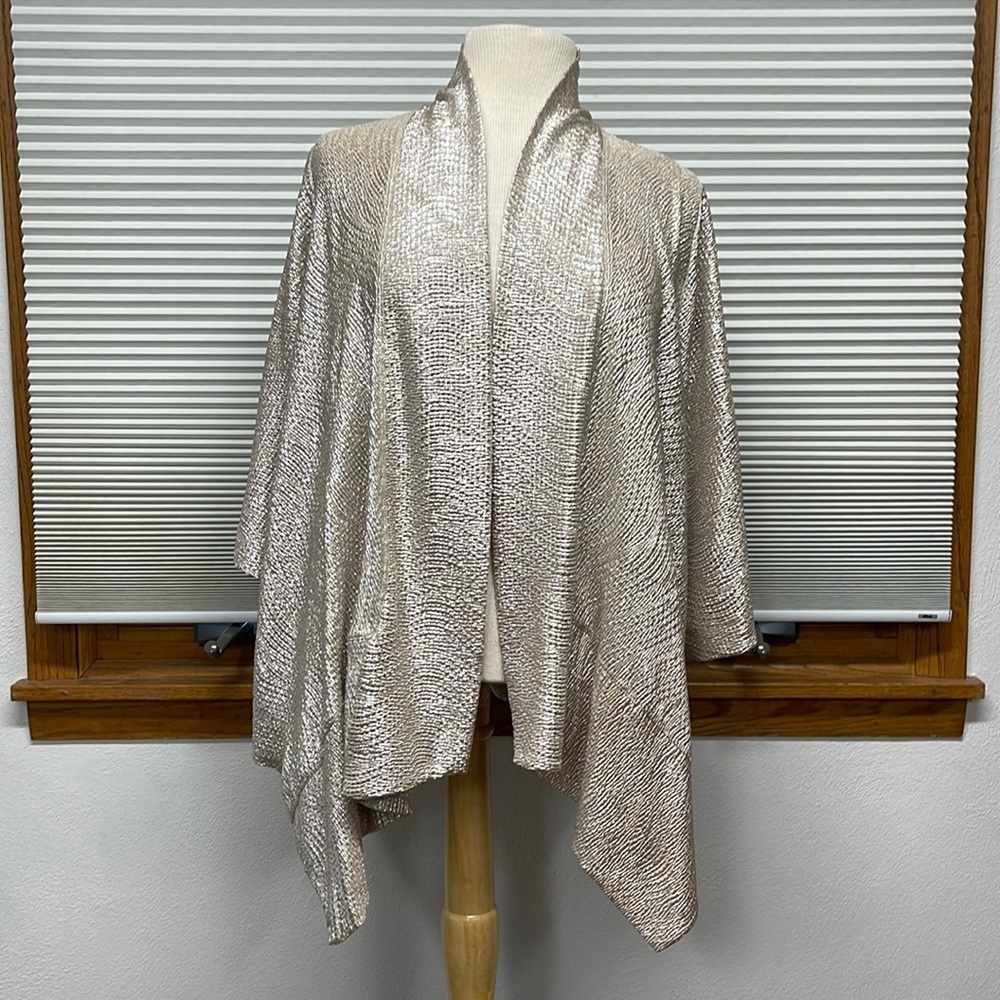 Zara Special Edition Metallic Gold Lightweight Kimono Size Small